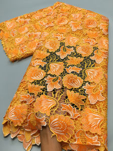 African Guipure Cord Lace Fabric Nigerian Water Soluble Lace Newest 2024 For Sewing Women Wedding Party Dresses 2.5yards TY3906