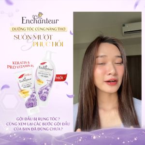 [TẶNG DẦU XẢ FULLSIZE] Combo 2 Dầu gội dưỡng tóc siêu mượt Enchanteur Sensation Keratin 650gr/Chai