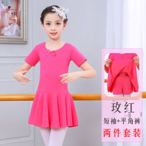 Girls Ballet Dance Skirt Long Sleeve Practice Uniform Childrens Performance Clothes Cotton Polyester Princess Style Dance Dress