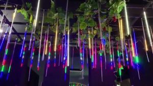 [Local Warranty] 30CM/50CM Solar LED Meteor Shower Rain Lights Tube Lamp Icicle Fairy String Lights For Outdoor Waterproof Garden Home Curtains Christmas Party Decoration