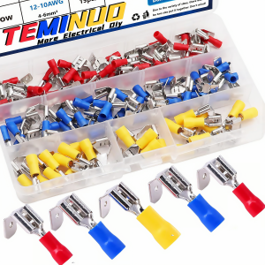 80/60/40pcs semi-insulated piggy back spade connectors 22-10AWG 6.3mm(1/4") quick disconnect butt splice piggyback assortment