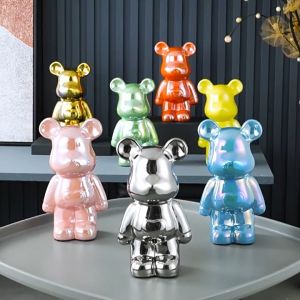 Tượng Gấu Bearbrick decor hottrend SGDECOR bắng sứ cao 28cm decor nhà văn phòng quà tặng sinh nhật