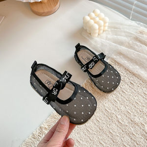 Girls  Casual Shoes Polka Dot Mesh Princess Cute Bow Spring Summer 2026 Suitable Toddlers Medium Large Children Wedding Party