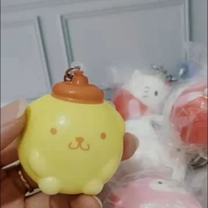 TAIYO Gantungan Kunci Squishy Slow Cinnamoroll Kitty Kuromi Melody Purin Keychain Squishi Aksesoris