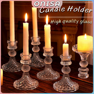 Onisa Clear Crystal Glass Candle Holder Romantic Wedding Scented Candle Holder Home Decoration Ornaments