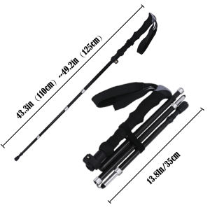 Premium 100% Carbon Fiber Trekking Poles (2-Pack) - Adjustable Lightweight Hiking/Walking Sticks with Quick Flip Lock Anti-Shoc