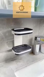 Keep Working Organizer Bathroom Accessories Drainable Soap Dish For Bathroom Portable Soap Holder Wall Storage Rack