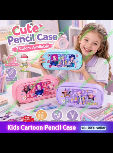 【SG Ready Stock】Kids 3-Layer Large Capacity Pencil Case★Cute Kids School Stationery Organizer Pouch with Pen Slots✅
