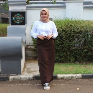 rok span panjang wanita A- line formal
