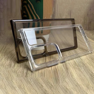 Luxury Space Clear Acrylic Case For Samsung S26 Edge S25 S24 S23 S22 Ultra Plus FE A57 A17 A56 A36 Colorful Frame Bumper Cover