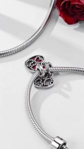 Chất Liệu Bạc 925 Trái Tim Hạt Charm Ngày Lễ Tình Nhân Mặt Dây Chuyền Cho Vòng Tay Tự Làm Món Quà Trang Sức Cho Nữ Cổ Điển Zircon