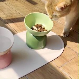 ชามอาหารแมวเซรามิก ที่ใส่อาหารแมว cat bowl 2in1
