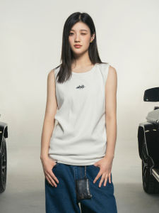 Makmore Mens Sleeveless Basketball Fitness T-Shirt Embroidered Vest Loose American Style Casual Cotton Sweat Vest for Youth