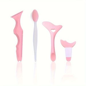 Bộ 3 Khuôn Kẻ Mắt Silicon Bộ Dụng Cụ Làm Đẹp Đa Năng Cho Kẻ Mắt Hoàn Hảo Lông Mi & Lông Mày Phù Hợp Với Mọi Loại Da