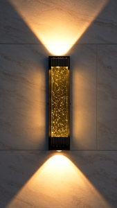 LED Outdoor Wall Light IP65 Crystal Lampu Dinding Waterproof Modern Linear Wall Lamp for Porch Garden Villa Exterior