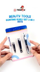 Gunting Kuku Set isi 3 / Nail Clipper 8572 Bentuk Miring & Datar
