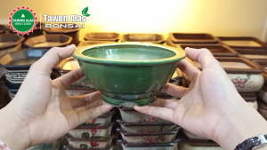 Pot Keramik Bonsai Bundar Bulat Unik