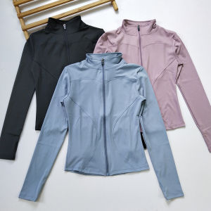 เสื้อแจ็คเก็ตออกกำลังกายสำหรับผู้หญิง คอตั้ง แห้งเร็ว ป้องกันลม บาง ฤดูร้อน วิ่งกลางแจ้ง ฝึกซ้อมโยคะ ผ้าไนลอน ระบายอากาศได้ดี ซิป