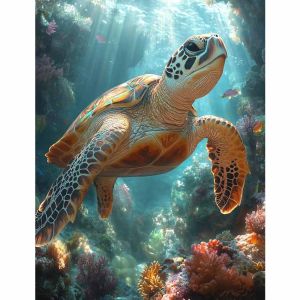 KAYOU | Painting By Numbers Beautiful TurtleAdult Oil Kit DIY Acrylic Paint Canva Artwork Canva Art Gift Home Decoration
