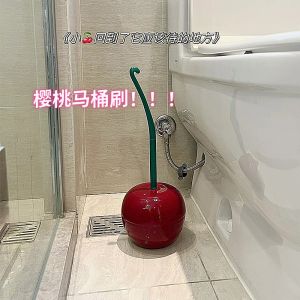 Cherry Toilet Brush Household No Dead Angle Bathroom Brushes Cute All Hundred Home Cleaning Tools Durable Plastic Toilet Brushes