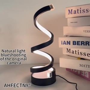 LED Desk Reading Light 3 Colors Dimmable Desk Lamp Creative Spiral Night Lightfor Living Room Office Bedroom Bedside Decor