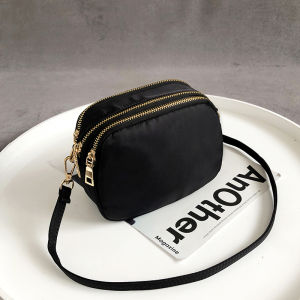 Trendy Korean Style Canvas Mini Crossbody Bag Simple Mobile Phone Bag Womens Multi-Functional Coin Purse Versatile Shoulder Bag
