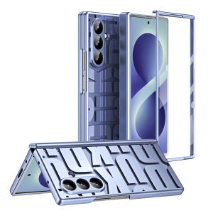 szhaiyu | For Samsung Galaxy Z Fold 8 Ultra 5G Fold 7 6 5 4 Fashion Plating Folding Case With Screen Protect Tempered Film Folding Cover