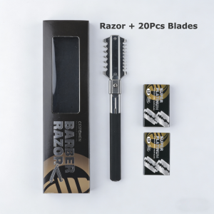 other | Professional Double Edge Thinning Razor for Hair Styling Stainless Steel Barber Razor with Blades for Men Women Salon Home Use