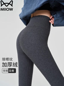 Thickened Woolen Fleece Lined Slimming Leggings High Waist Cotton Blend Womens Autumn Winter Tight Fit Pants Casual Wear