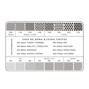 CAFEDE KONA Grind Reference Card 200-1700um Ground Coffee Coffee Tool Conversion Card For Common Brewing Related Conversions