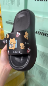 [NEW] 838-21 Dép Bánh Mì Nữ Eva Đúc Siêu Nhẹ Đế Cao 3phân in Họa Tiết Gấu Cute Thời Trang Hottrend