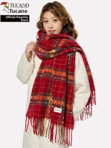 TUCANO | Festive Red Plaid Winter Thickening Versatile Scarf