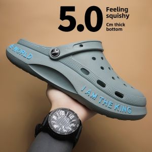 Hole Shoes Mens Summer Outdoor Coconut Slippers Sports Sandals Outdoor Non-Slip Summer Beach Men Sandals