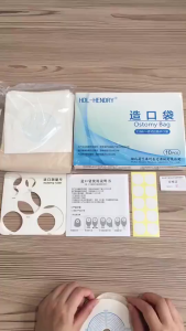 10Pcs Ostomy Bag One-piece System Drainable Colostomy Bag Pouch Stoma 15-60mm Cut with Beige Cover
