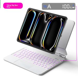 Bao Da Bàn Phím Magic Dành Cho iPad Pro 13 2024 & iPad Air 6 Tích Hợp Trackpad Cảm Ứng Đa Điểm Tương Thích Với iPad Pro 11 Inch Air 4 Air 5 10.9 Inch Pro 12.9 Inch