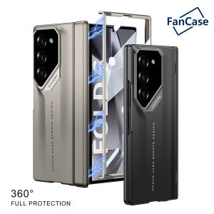 Sports Car Design Z Fold 6 Matte Case Magnetic Hinge Cover 360° All-Round Protection Samsung Galaxy Z Fold6 Casing Anti-Drop Durable Hard PC Phone Case with Tempered Glass