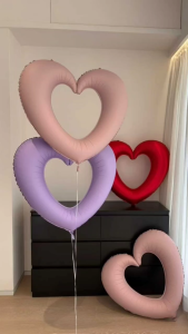 Wedding love 38 inches Matte Retro Hollow out heart happy Valentines day theme party decorations aluminum foil balloon