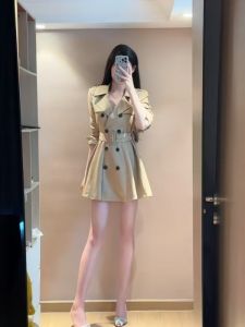 Slimming Fitted Dress Collared Waist Cinch Korean Style High Waist Long Sleeve Autumn Design Sensation Rich Girl Fashion