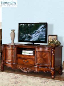 LEMANTING | Vintage Carved Wooden TV Cabinet