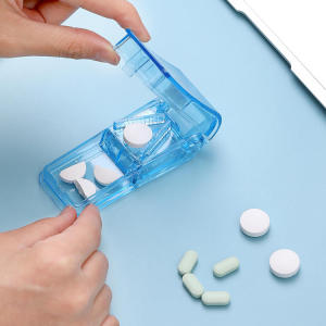 Pill Cutter for Small or Large Pills Splitter Pill Box Medicine Slicer with Sharp Blade Tablet Splitter Cutting Vitamins Tablets In Half