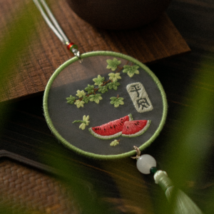 Double-Sided Embroidery DIY Material Kit European Organza Gift for Mid-Autumn Festival Handmade Ornament Hanging Sachet Amulet