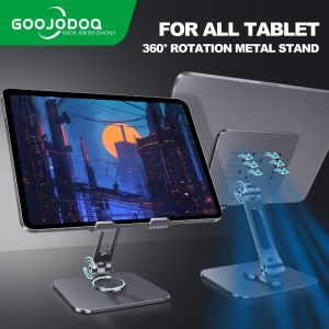 GOOJODOQ Tablet Holder For iPad Pro 12.9 Foldable 360 Degree Portable For Phone Holder Stand Support For iPad