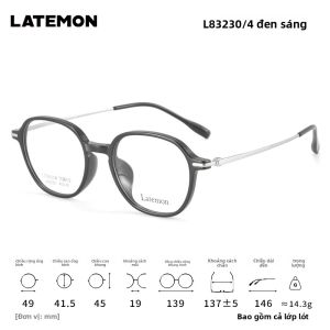 LATEMON | Kính Mát Màu Trà Khung Elip Trong Suốt Đế Titanium
