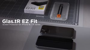 Spigen Glas.tR EZ Fit Tempered Glass for iPhone 16 / iPhone 15 – (2 Pack)