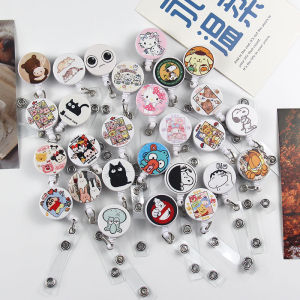 Creative Cute Cartoon Nurse Lanyard Badge Retractable School ID Card Holder ABS Material Easy Clip-On Extendable Card Holder