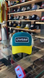 LINKSWEAR Topi Jaring Pria Trucker Hat Jaring Pria Dewasa Yellow Tosca Cream LTT101
