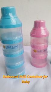 3 or 4 Layers Baby Milk Powder Storage Container with Embossed Child Care | Lid Design BPA Free | Gabriella Infants Collection