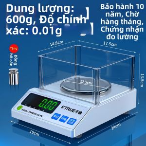 KTRUE | cân điện tử mini Cân Điện Tử Dược Phẩm Chính Xác Cao Bằng Vàng 0.001g