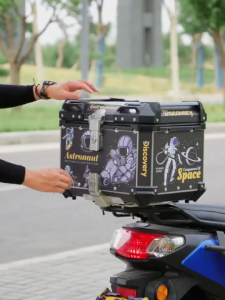 Motorcycle trunk pedalelectric bikeextra large universal trunk waterproof large capacity toolbox