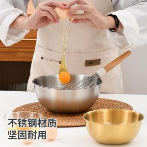 ชามอาหารมื้อเช้าแบบเกาหลีสไตล์เกาหลี อุปกรณ์ทำอาหาร ชามเหล็กสแตนเลส จานใส่ผลไม้ จานเส้นเย็น ชามผสมข้าว ชาม